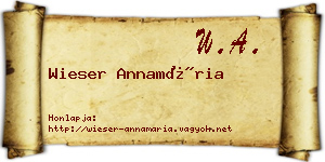 Wieser Annamária névjegykártya